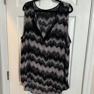 Maurices Black and White Chevron Tank Top